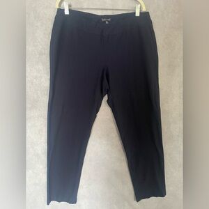 Eileen Fisher Washable Stretch Crepe Pull On Tapered Ankle Pants Size Large Navy